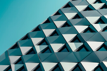 Architectural detail of triangular patterns of a building