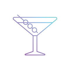 Gradient Line Martini vector icon