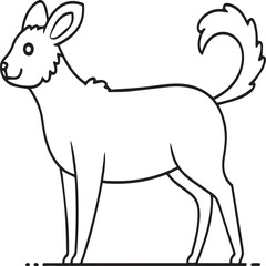 Domestic animals coloring pages. Domestic animals outline vector