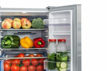 Refrigerator photo on white isolated background