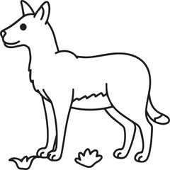 Domestic animals coloring pages. Domestic animals outline vector