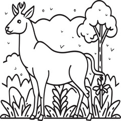 Domestic animals coloring pages. Domestic animals outline vector