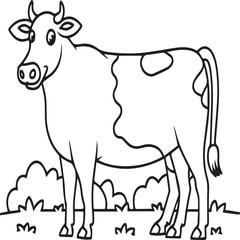 Domestic animals coloring pages. Domestic animals outline vector