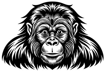 Orangutan silhouette  vector art illustration