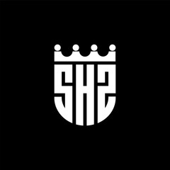 SHZ letter logo design with black background in illustrator, cube logo, vector logo, modern alphabet font overlap style. calligraphy designs for logo, Poster, Invitation, etc.