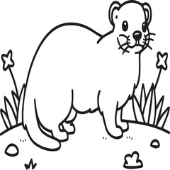 Domestic animals coloring pages. Domestic animals outline vector