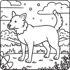 Domestic animals coloring pages. Domestic animals outline vector