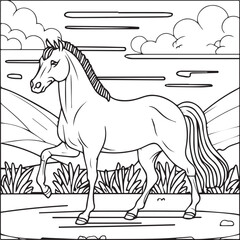 Domestic animals coloring pages. Domestic animals outline vector