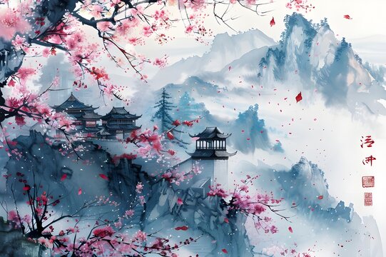 cherry blossom on the wall