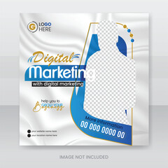 Digital marketing corporate social media post design and web banner template