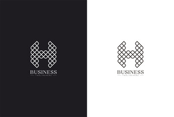Creative minimalism business letter h vector line logo design symbol