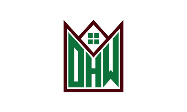 OHW initial letter builders real estate logo design vector. construction, housing, home marker, property, building, apartment, flat, compartment, business, corporate, house rent, rental, commercial