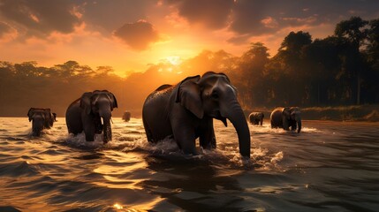 elephants at sunset
elephant at sunset
elephant in the water - obrazy, fototapety, plakaty