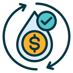 Fototapeta premium Liquidity Outline Color Icon