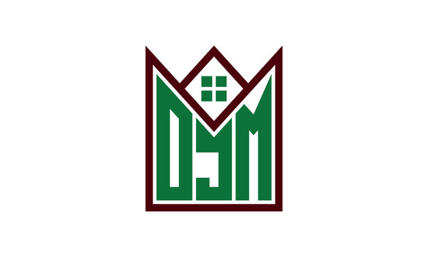 OJM initial letter builders real estate logo design vector. construction, housing, home marker, property, building, apartment, flat, compartment, business, corporate, house rent, rental, commercial