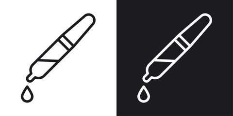 Lab Pipette and Dropper Icons. Chemical Experiment and Liquid Transfer Tools. - obrazy, fototapety, plakaty