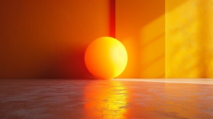Large Orange Ball on Floor