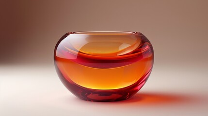 Red Glass Vase on Table