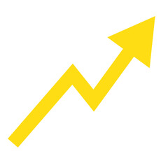 blue arrow pointing up grow business financial profit graph