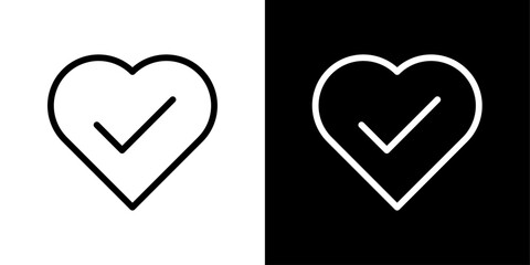 Heart Health and Good Choice Icons. Right Selection Heart and Value Pictogram Symbols.
