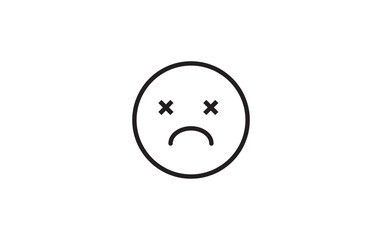 Dead emoticon outline icon. linear style sign for mobile concept and web design. Sad smiley face emoji simple line vector icon. Symbol, logo illustration. Pixel perfect vector graphics