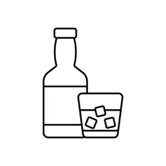 Thin Line Whiskey vector icon