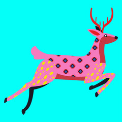 Vibrant Patterned Deer Logo Vector illustration Artwork