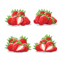 Strawberry design vector. Strawberry vector pack concept.