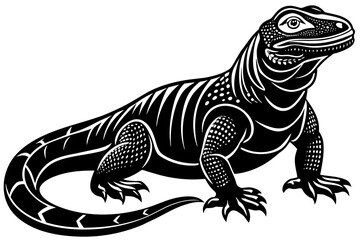 Obraz na płótnie Canvas Komodo Dragon silhouette vector art illustration