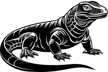 Obraz na płótnie Canvas Komodo Dragon silhouette vector art illustration