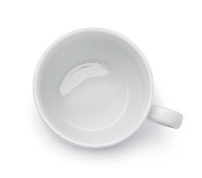 Top view of empty porcelain coffee cup
