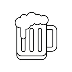 Thin Line Beer Mug vector icon