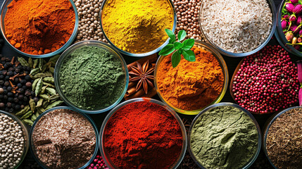 Vibrant Spice and Powder Artistic Composition