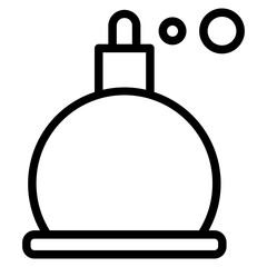 Perfume Bottle Icon. Fragrance Bottle with Drops Linear Pictogram. Beauty Care Product in Spray Pump Bottle Icon. 