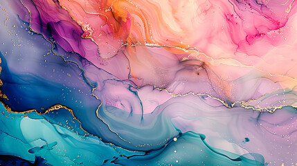 Watercolor dreams: An abstract painting blending vivid colors and textures for an artistic expression
