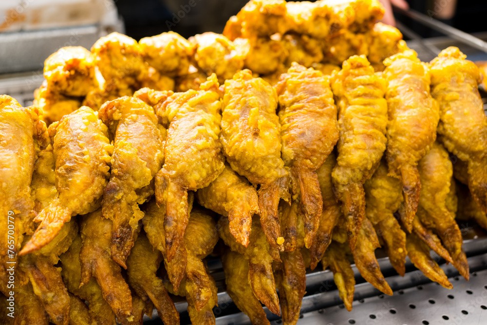 Canvas Prints deep fried chicken wing sell in street market