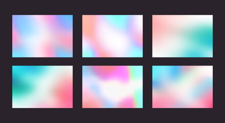 Set of soft gradient backgrounds, horizontal gradient backdrop templates for poster, presentation, etc., Vector gradient illustration