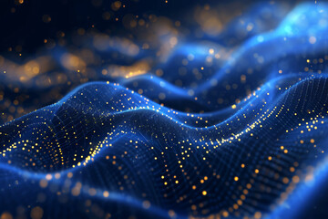 3D vector blue light wave digital media graphic animation