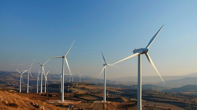Wind turbines are being used in Zaragoza province, Aragon, Spain for generating electricity.