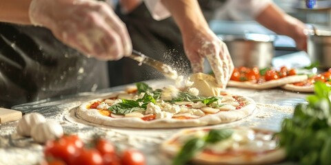 Obraz na płótnie Canvas Italian Pizzeria Cooking Class