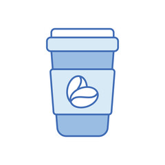 Blue Line Hot Coffee vector icon