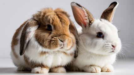 cute rabbit on white background