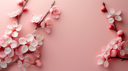A pink background with a pink and white flower