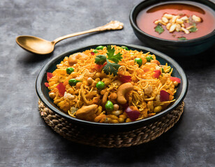 bhel puri is a savoury snack/chaat item from india