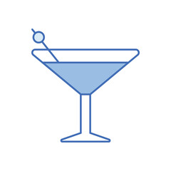 Blue Line Cocktail vector icon
