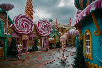 A mysterious and interesting fairy tale village, an imaginary embodiment.  generative ai