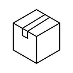 Box icon or logo in modern line style. High quality black outline pictogram for web site design and mobile apps. Vector illustration on a white background.