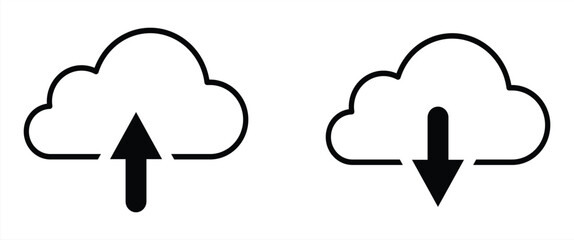 upload and download icon. cloud download and upload icon vector illustration