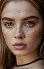 Very beautiful young girl of 23 years old. Generative AI