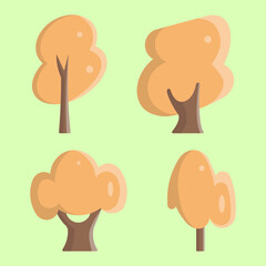 flat vector green tree illustration design collection
